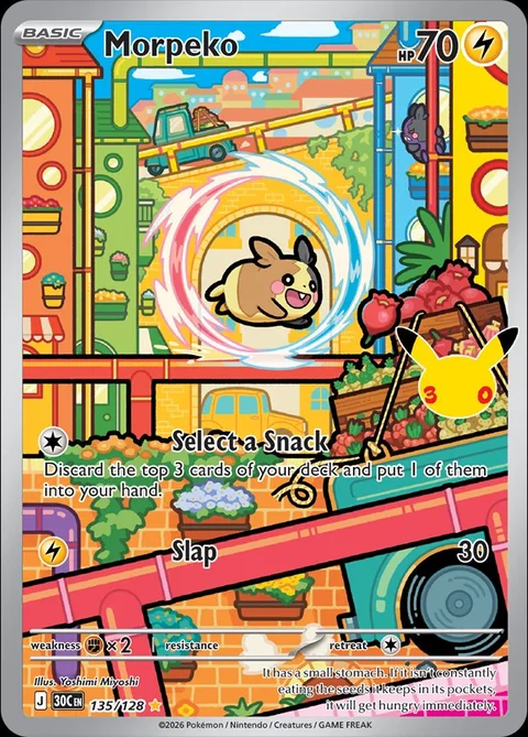 English Morpeko 135/128 — Pokemon TCG 30th Celebration
