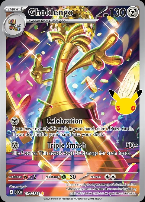 English Gholdengo 142/128 — Pokemon TCG 30th Celebration