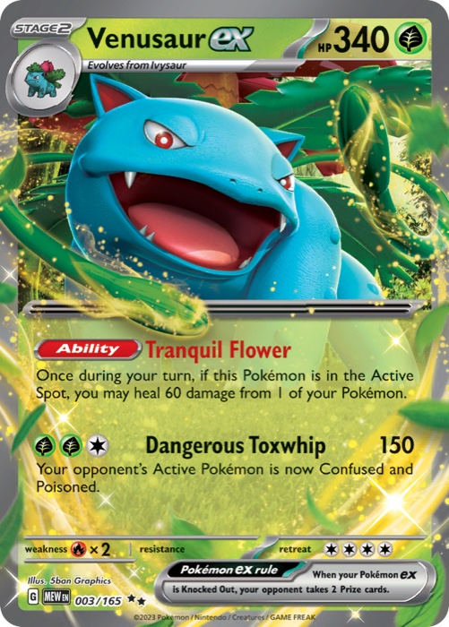 Venusaur ex 003 from Pokémon 151, a Double Rare card