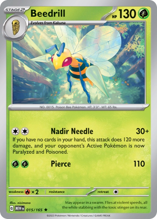 Beedrill 015 from Pokémon 151, a Rare card