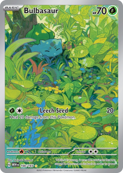 Bulbasaur 166 from Pokémon 151, an Illustration Rare card