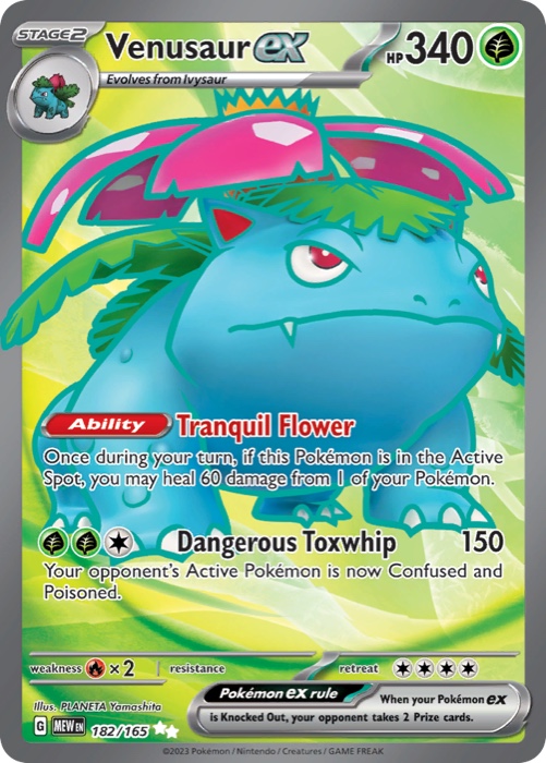 Venusaur ex 182 from Pokémon 151, an Ultra Rare card