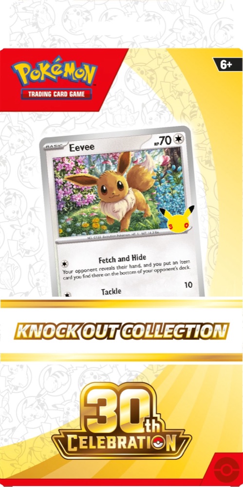 Pokemon TCG 30th Celebration Knock Out Collection featuring Eevee