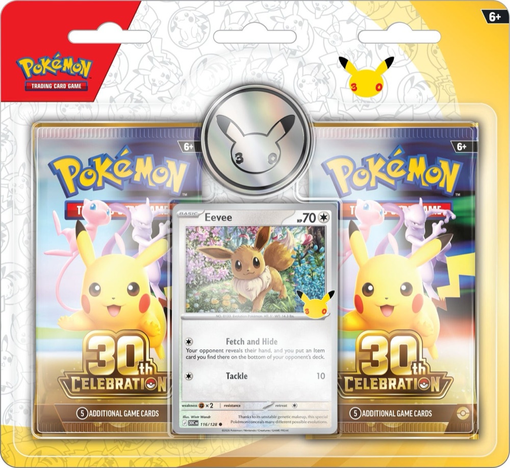 Pokemon TCG 30th Celebration 2-Pack Blister featuring Eevee