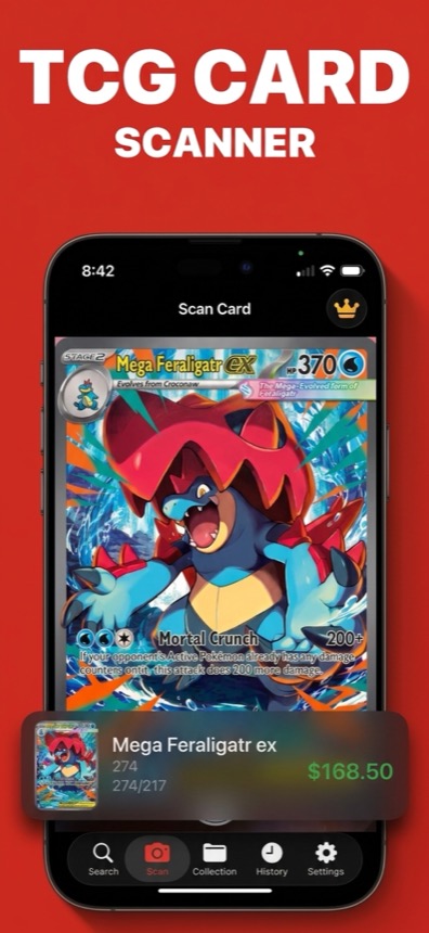 MonZap card scanner identifying a Pokemon TCG card